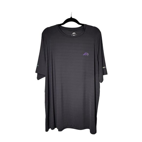 OTU Men’s Shirt Charcoal Gray Short Sleeve Crewneck Breathable Workout Size XXL - Picture 1 of 4